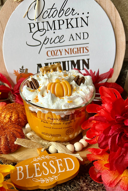 Pumpkin Puh-Kann Eggo's Dessert Candle 13 oz