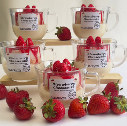 Strawberry Cheesecake Desssert Candle