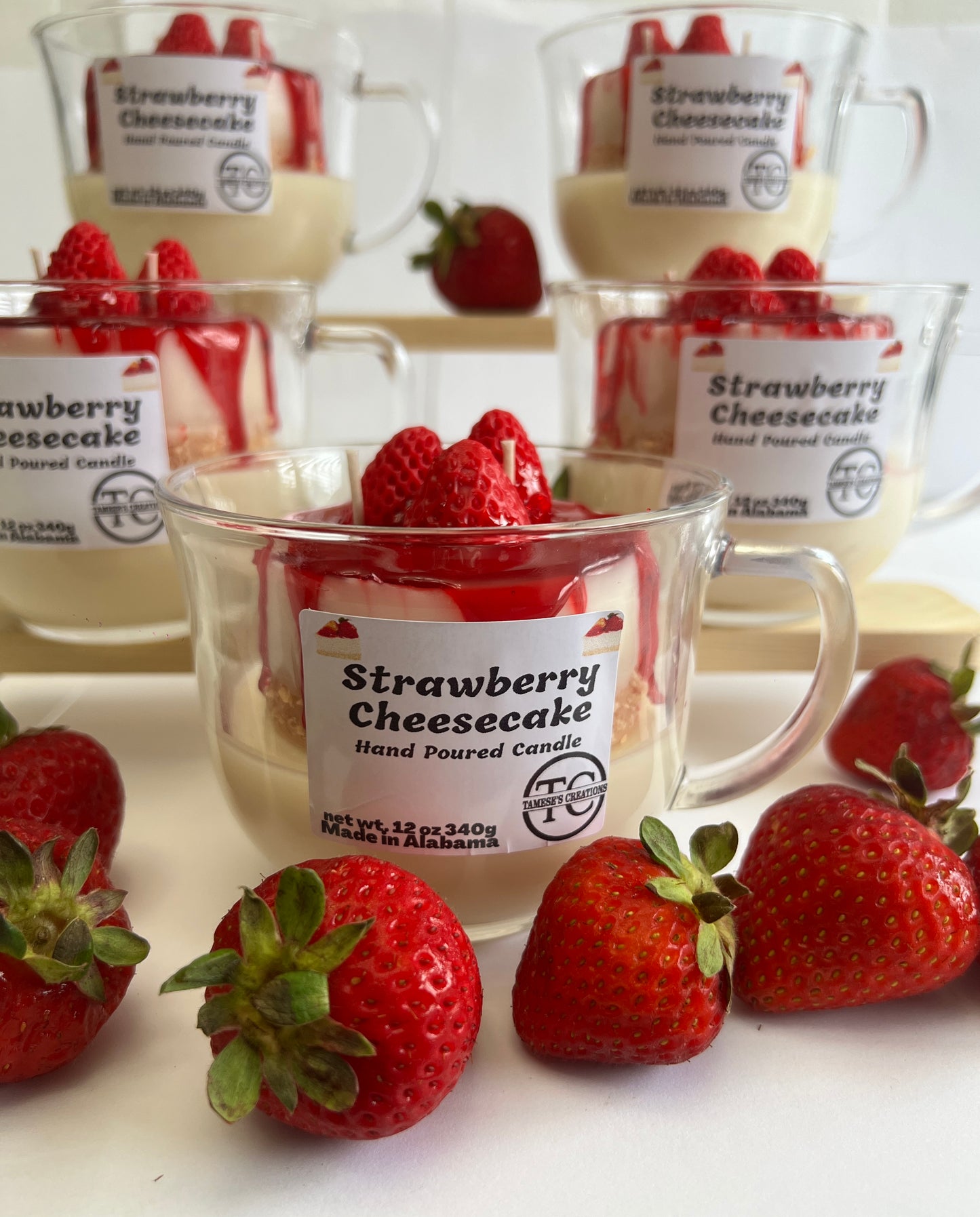 Strawberry Cheesecake Desssert Candle