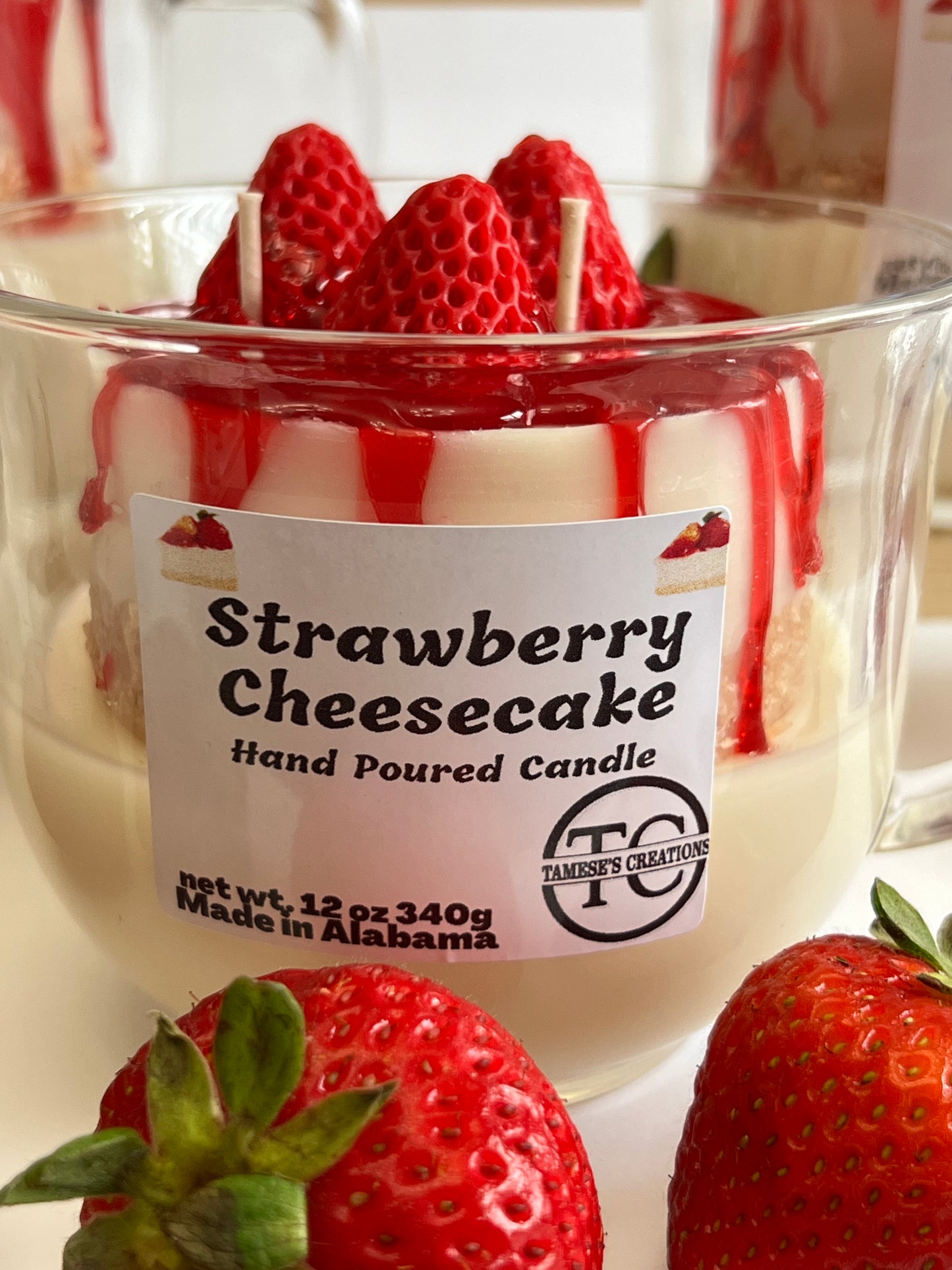 Strawberry Cheesecake Desssert Candle